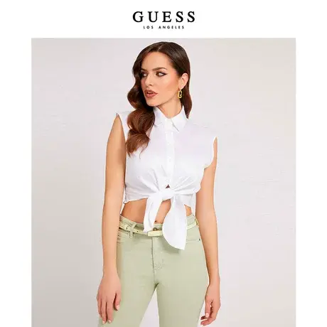 GUESS 女士简约辣妹舒适衬衫-W2YH73WAF10商品大图