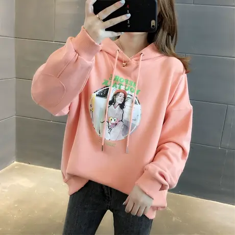 宽松ins潮卫衣女2023新款秋装百搭连帽套头长袖外套韩版上衣女潮商品大图