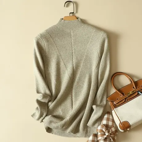 半高领毛衣女秋冬内搭新款韩版修身套头加厚长袖针织打底衫女上衣图片