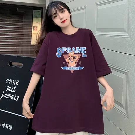 欧美风短袖t恤女2021夏季宽松韩版半袖设计感小众辣妹上衣服ins潮商品大图