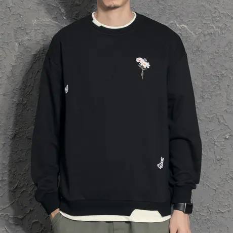 假两件秋季休闲百搭圆领男士卫衣春秋款青少年外套2021新款潮流商品大图