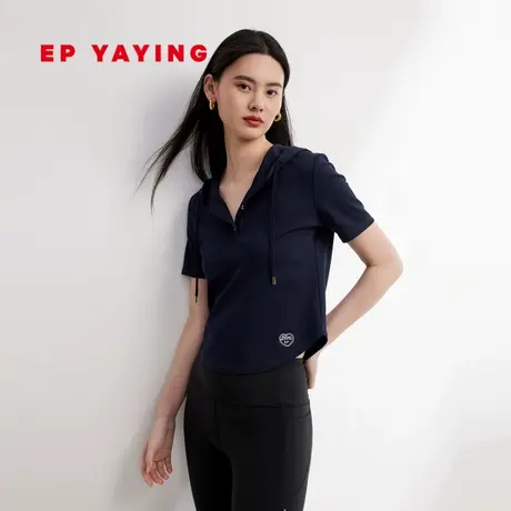 EP YAYING雅莹女装 运动休闲连帽修身短袖t恤 夏季商场同款5338A图片