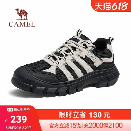 骆驼2024秋季新款男鞋轻便透气户外登山鞋男复古网面休闲运动鞋商品大图