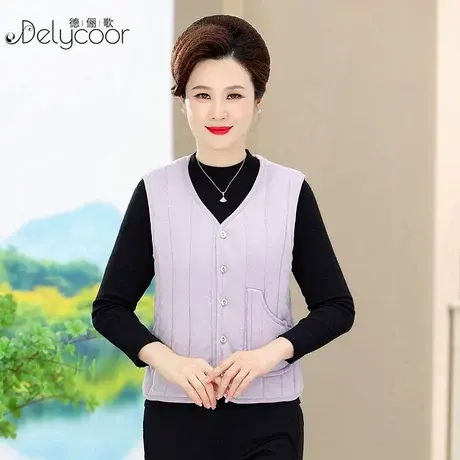 妈妈秋装马甲女2023新款羽绒棉背心中老年人奶奶加棉加厚坎肩上衣图片