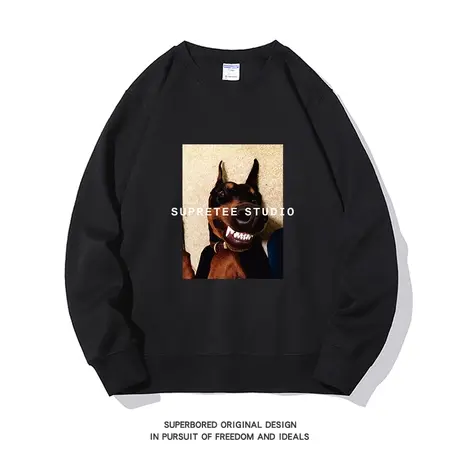 欧美潮牌露牙狗狗卫衣男女春秋款小众设计感宽松休闲长袖秋季上衣商品大图