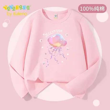 班尼路童装YBB系列女童上衣打底衫纯棉透气秋季新款中大童长袖t恤商品大图