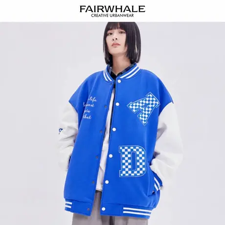 马克华菲美式复古棒球服外套女2025新款春秋宽松休闲百搭情侣上衣图片