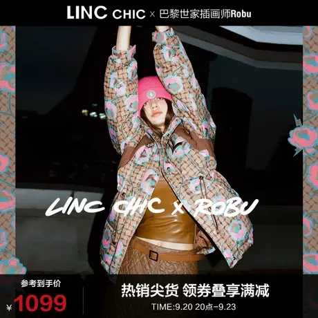 LINCCHIC金羽杰羽绒服女设计师联名系列中长款羽绒服女Y22802502图片