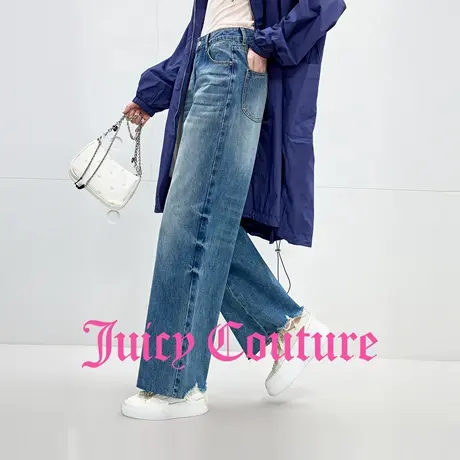 Juicy Couture橘滋牛仔裤女2025年秋季新款丹宁直筒休闲宽松长裤商品大图