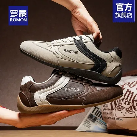 罗蒙赛车鞋男2025新款冬季德训鞋薄底平底运动休闲板鞋复古潮鞋RM商品大图
