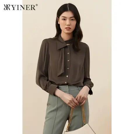 YINER音儿女装秋季新款气质优雅通勤衬衫商品大图