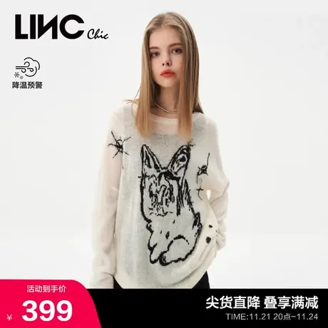 LINCCHIC金羽杰针织衫宽松软糯慵懒毛衣马海毛羊毛衣女S231SW235Y商品大图