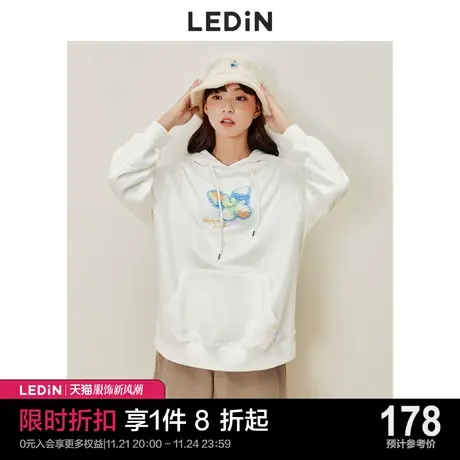 乐町立体蝴蝶卫衣休闲秋季新款甜美连帽卫衣女装宽松设计感ins图片