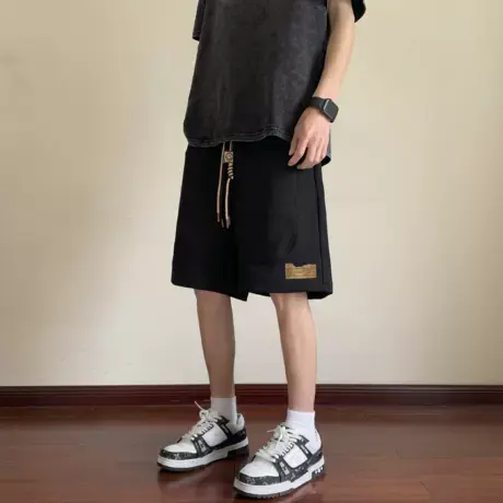 休闲短裤男夏季潮牌百搭松紧腰休闲五分中裤垂坠美式运动篮球裤子商品大图