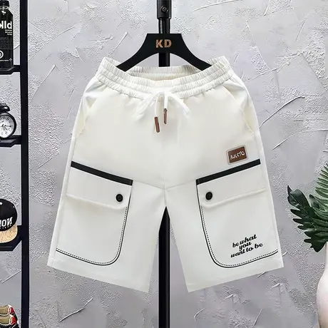 工装短裤男士夏季潮牌两面针织休闲五分裤卫裤潮流篮球跑步运动裤商品大图