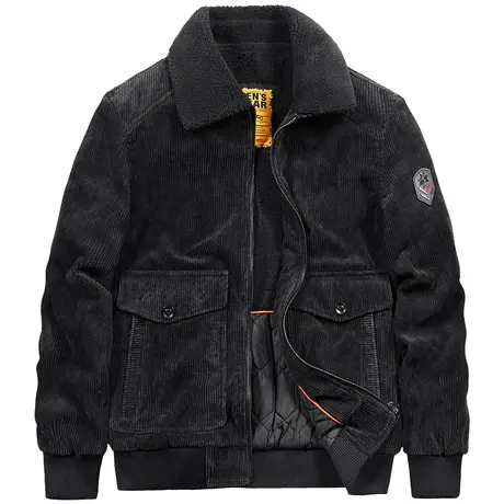 VIP冬季棉衣男士灯芯绒外套翻领大码工装棉服加绒加厚冬装棉袄潮商品大图