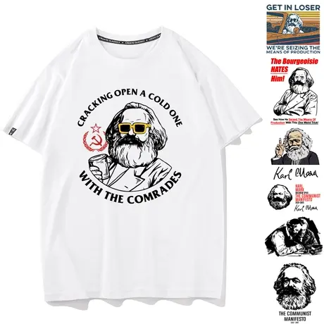 秀洛前苏联马克思列宁主义T恤共产社会主义短袖衣服男女体恤tee商品大图
