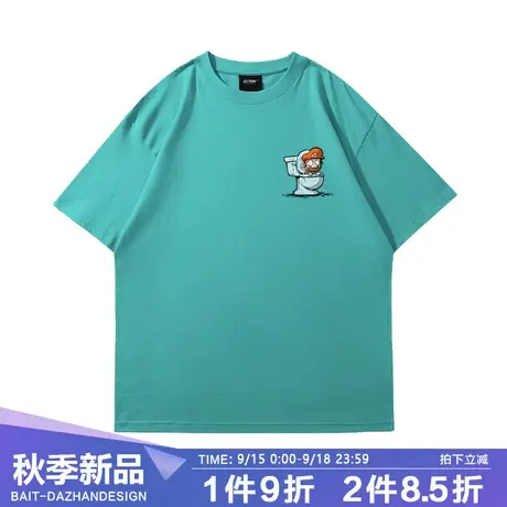 马桶马里奥短袖T恤2023新款日系卡通涂鸦男士休闲宽松情侣半袖潮商品大图