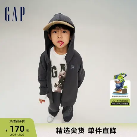 Gap男童春秋LOGO时髦运动连帽衫儿童装洋气Scuba拼接卫衣797362商品大图