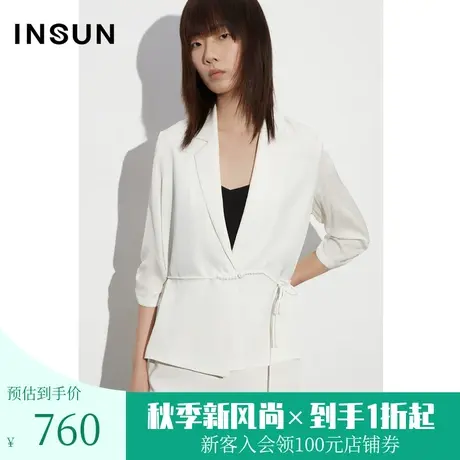 恩裳COVER2023夏季新款亲肤舒适弹力真丝国风盘扣冰丝西装外套女商品大图