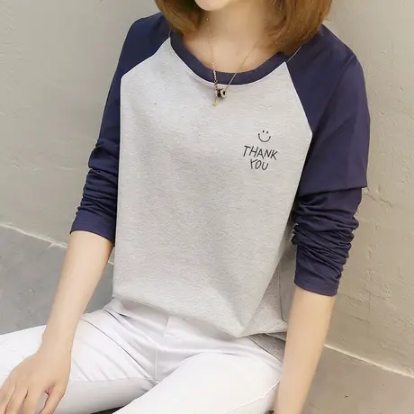 春秋打底衫2022年新款早秋大码纯棉长袖t恤女妈妈秋装宽松上衣服图片