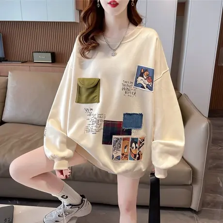 设计感小众卫衣女春秋季韩版宽松薄款百搭学生日系小个子上衣外套图片