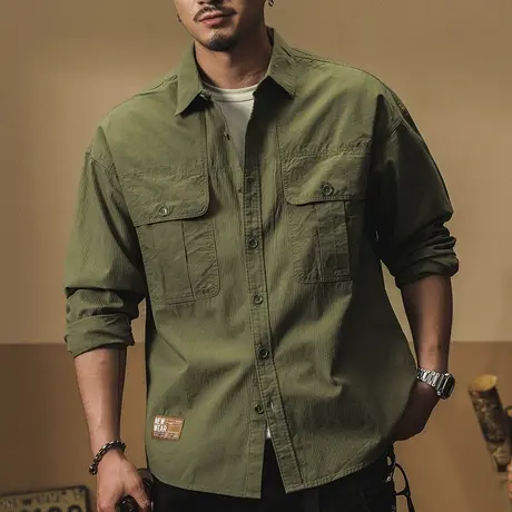 Modi Nick/摩帝尼克百搭工装衬衫休闲复古宽松外套潮流工装衬衫图片