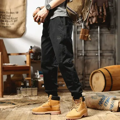 美式复古工装裤子男宽松直筒2022年新款男士休闲裤潮牌束脚阔腿裤商品大图