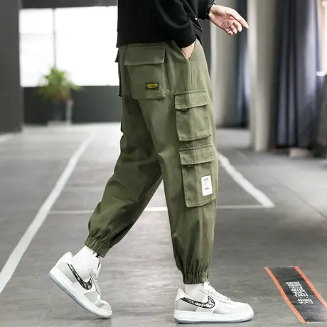 大码工装裤男款美式胖子潮牌宽松束脚休闲裤秋季男生长裤男装裤子商品大图