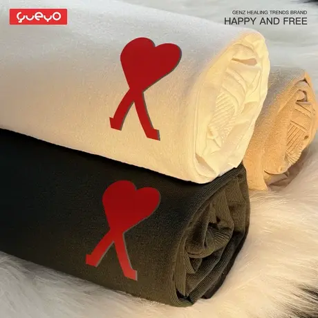 悦游「爱你」潮牌情侣短袖T恤情侣装极简夏季短袖纯棉原创趣味商品大图