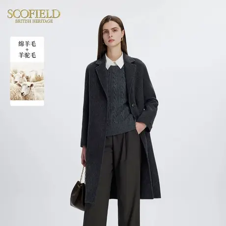 【绵羊毛+羊驼毛】Scofield女轻奢双面呢毛呢大衣冬季图片