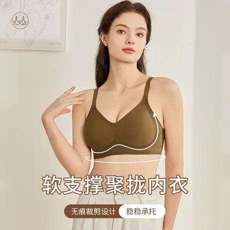 无钢圈内衣女软支撑小胸聚拢文胸无痕防下垂收副乳美背女文胸罩商品大图
