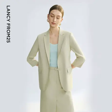 朗姿平驳领设计感商务西装外套女通勤气质西服2025年夏季新款图片