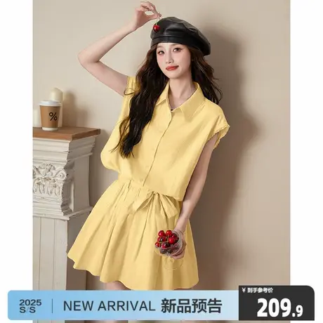 唐狮2025夏季新款无袖连衣裙女中长款绑带收腰显瘦气质甜美裙6.19图片