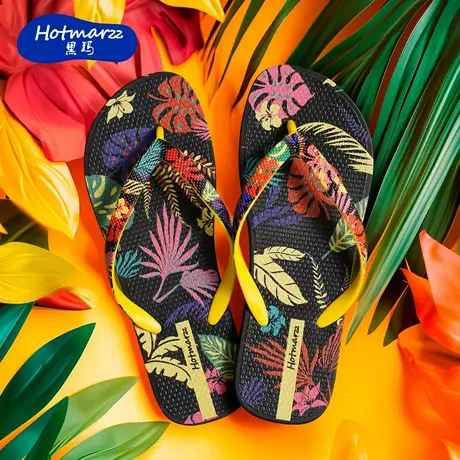 hotmarzz/黑玛新款人字拖女夏外穿防滑耐磨时尚海边沙滩夹脚拖鞋商品大图