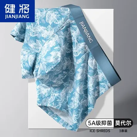 健将新款冰丝男士四角内裤男生莫代尔薄款无痕运动抑菌平角短裤男商品大图