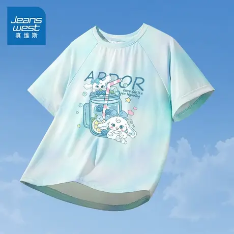 真维斯童装儿童短袖T恤2025新款夏季打底衫轻薄休闲透气女童上衣图片