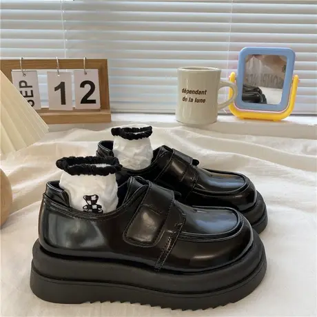 白色小皮鞋女英伦风2023新款春秋季乐福鞋厚底日系JK大头玛丽珍鞋商品大图