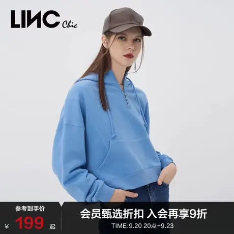 【卫衣合集】LINCCHIC金羽杰卫衣女春秋款宽松连帽卫衣S223HD864图片