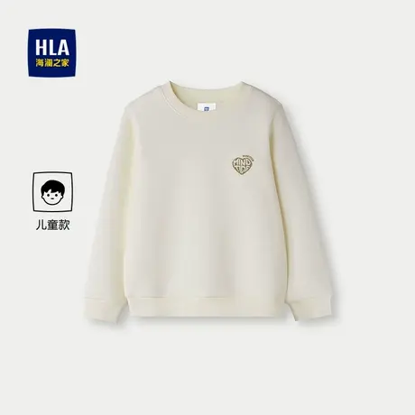 HLA/海澜之家亦心即为系列卫衣25秋新圆领撞色刺绣针织长袖男女童商品大图