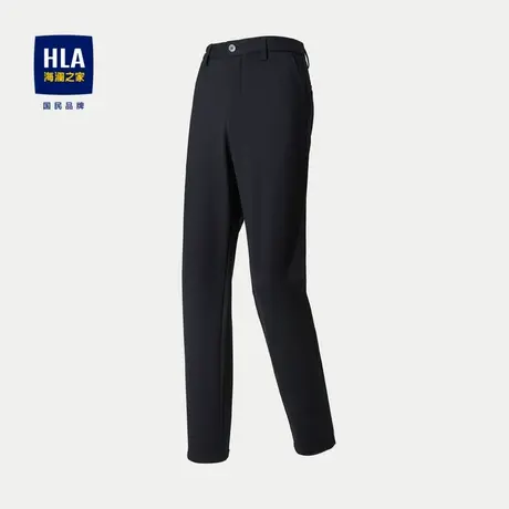 HLA/海澜之家商务绅士休闲裤23秋季新高腰微弹纯色含羊毛直筒裤男图片