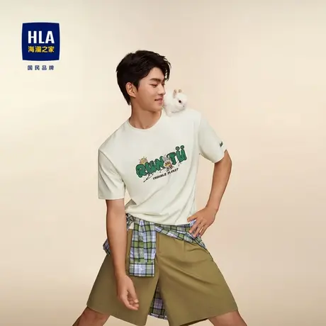 HLA/海澜之家麻烦星球联名凉感T恤时尚夏季圆领卡通短袖男大码商品大图