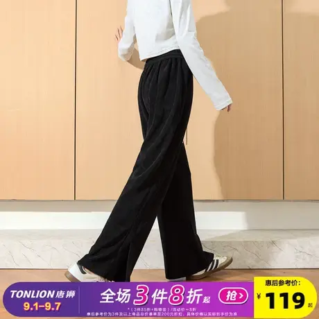唐狮2025秋冬新款休闲裤女窄版宽松显瘦雪尼尔保暖灯芯绒阔腿裤kz商品大图