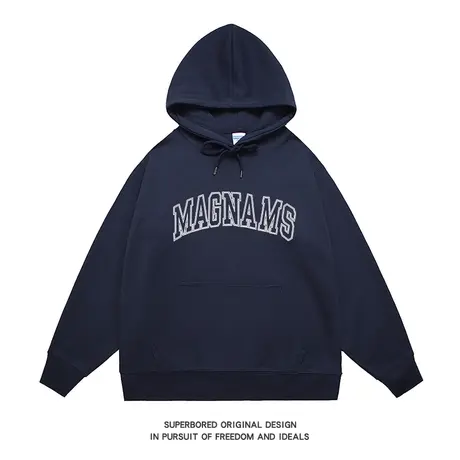 美式休闲潮流字母印花卫衣男连帽秋冬款设计感宽松套头上衣帽衫商品大图