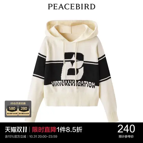 太平鸟年冬季新款拼色连帽线套衫A5EEC4E87商品大图