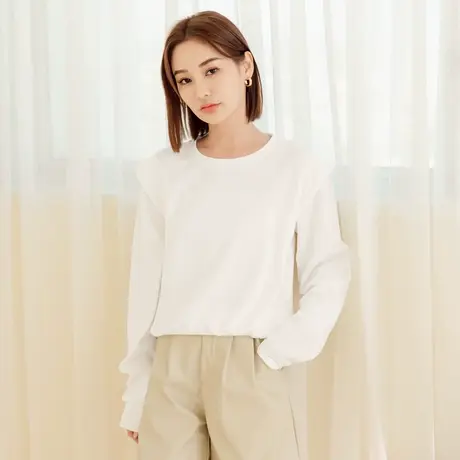 桔熊秋冬季休闲设计感太空棉卫衣宽松长袖短款上衣女大码AB17661图片