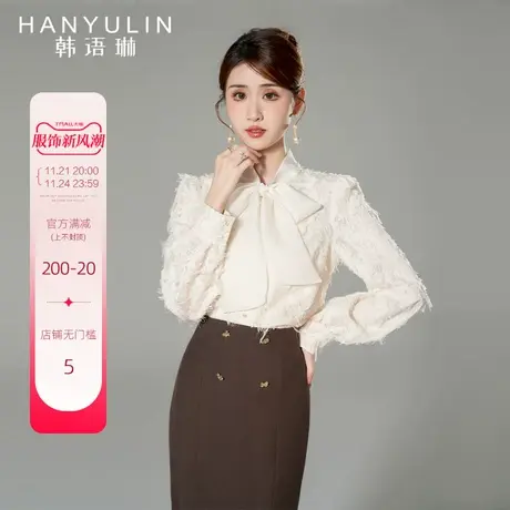 韩语琳长袖衬衫女2024年新款洋气时尚设计感小众春季款高级感上衣商品大图