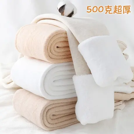 500G超厚条纹打底裤女外穿加厚加绒连裤袜燕麦白保暖棉裤冬季特厚商品大图