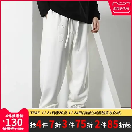 GxxH束脚裤子男士大码秋季潮牌加肥加大号宽松春秋款运动休闲长裤商品大图