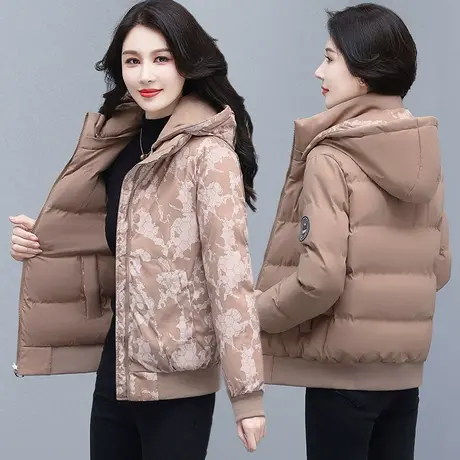 中年女士棉服女两面穿冬季2022年新款妈妈棉衣女装外套羽绒小棉袄商品大图